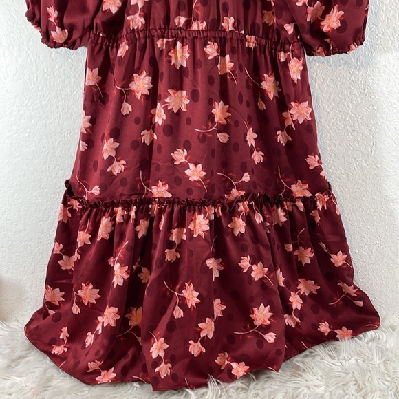 DRAPER JAMES Martina Popover Midi In Magnolia Dot Floral Size Medium - Picture 6 of 16